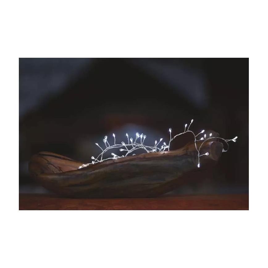 LED Коледни лампички 100xLED/3xAA 2,7м студено бели