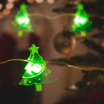 LED Коледни лампички 10xLED/2xAA 1,2м топло бели