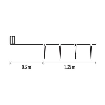 LED Коледни лампички 10xLED/2xAA 1,65m