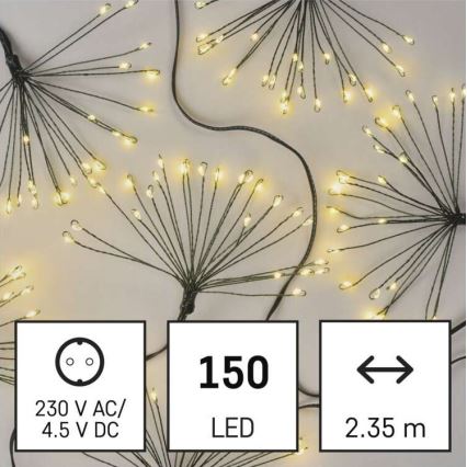 LED Коледни лампички 150xLED/5,35м топло бяло