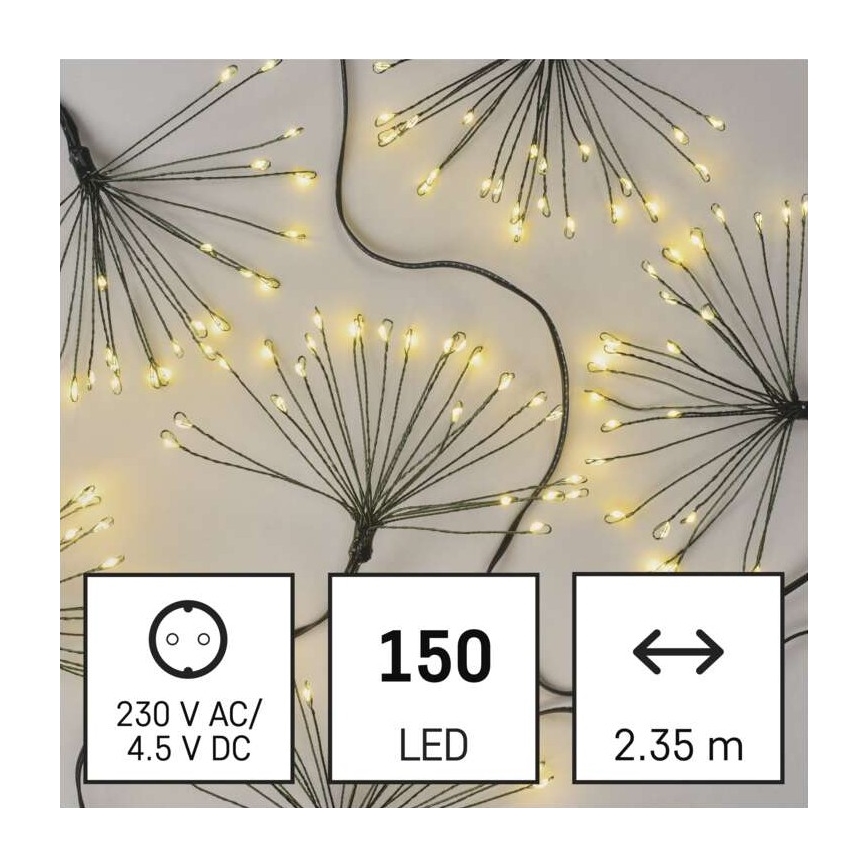 LED Коледни лампички 150xLED/5,35м топло бяло