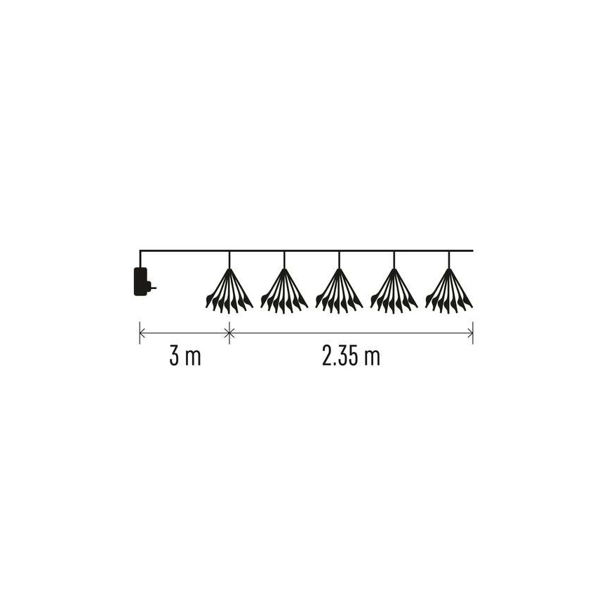 LED Коледни лампички 150xLED/5,35м топло бяло
