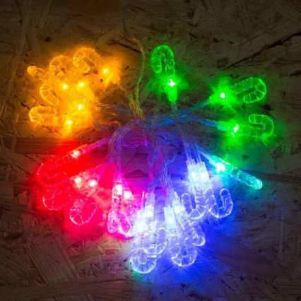 LED Коледни лампички 20xLED 2,25м многоцветни бастунчета