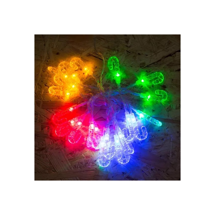 LED Коледни лампички 20xLED 2,25м многоцветни бастунчета