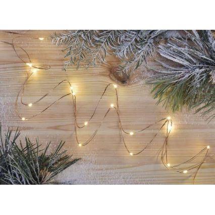 LED Коледни лампички 20xLED/2,4м топло бяло