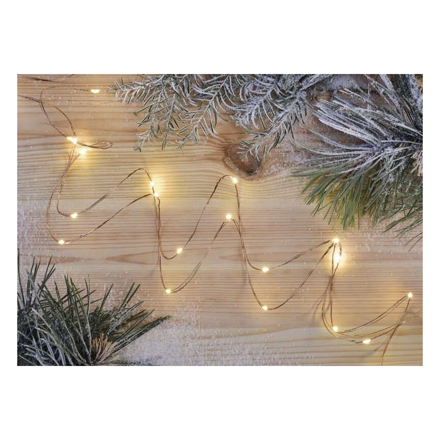 LED Коледни лампички 20xLED/2,4м топло бяло