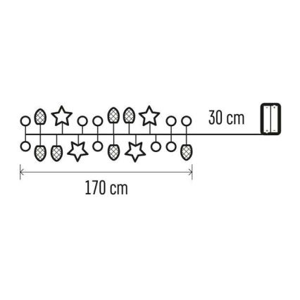 LED Коледни лампички 20xLED/2м