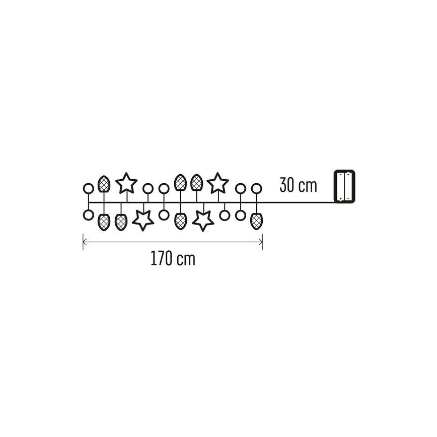 LED Коледни лампички 20xLED/2м