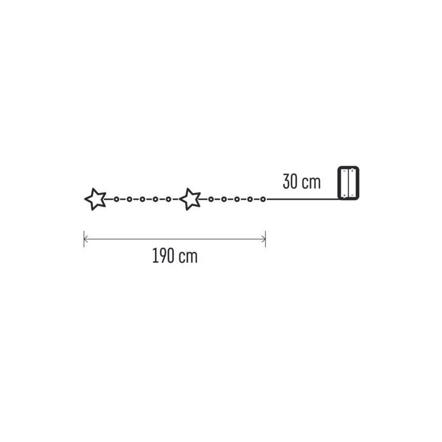 LED Коледни лампички 20xLED/2xAA 2,2 м топло бели