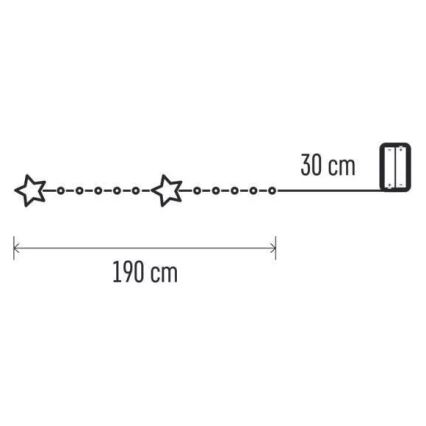 LED Коледни лампички 20xLED/2xAA 2,2 м топло бели