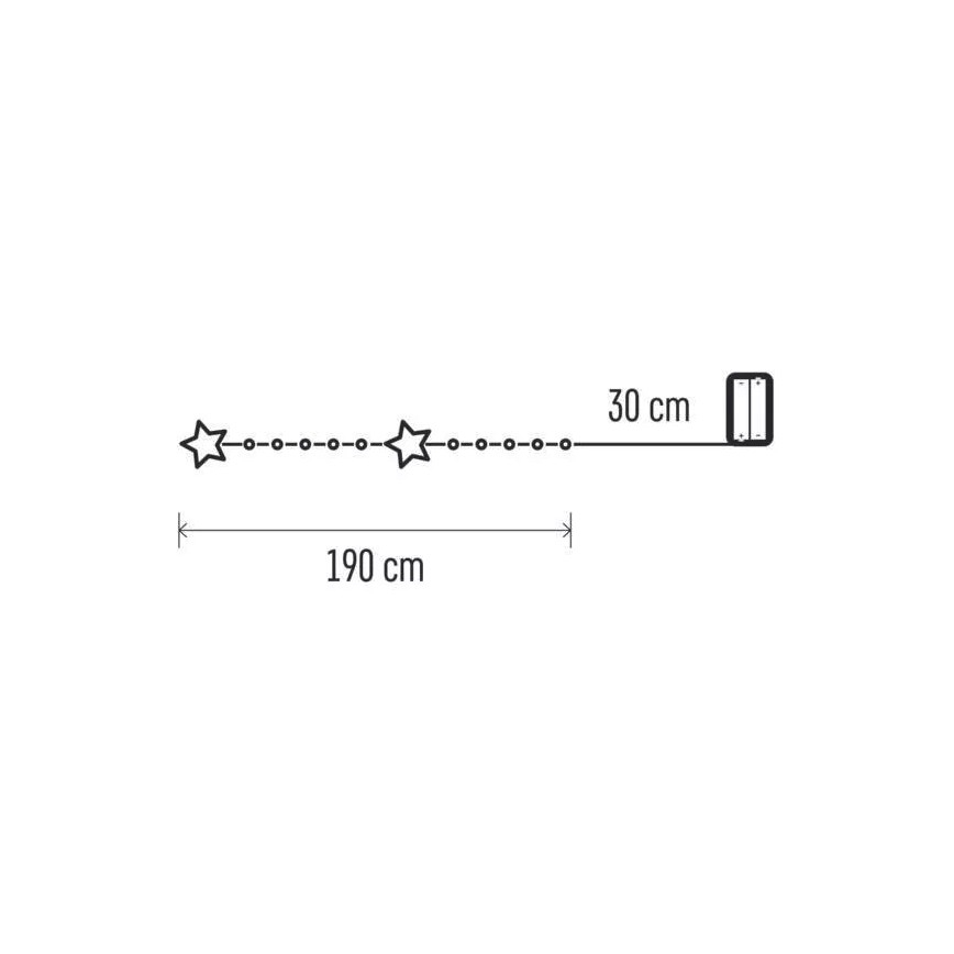 LED Коледни лампички 20xLED/2xAA 2,2 м топло бели