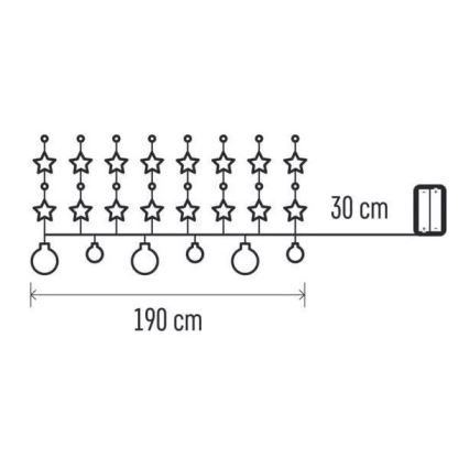 LED Коледни лампички 20xLED/2xAA 2,2 м топло бели