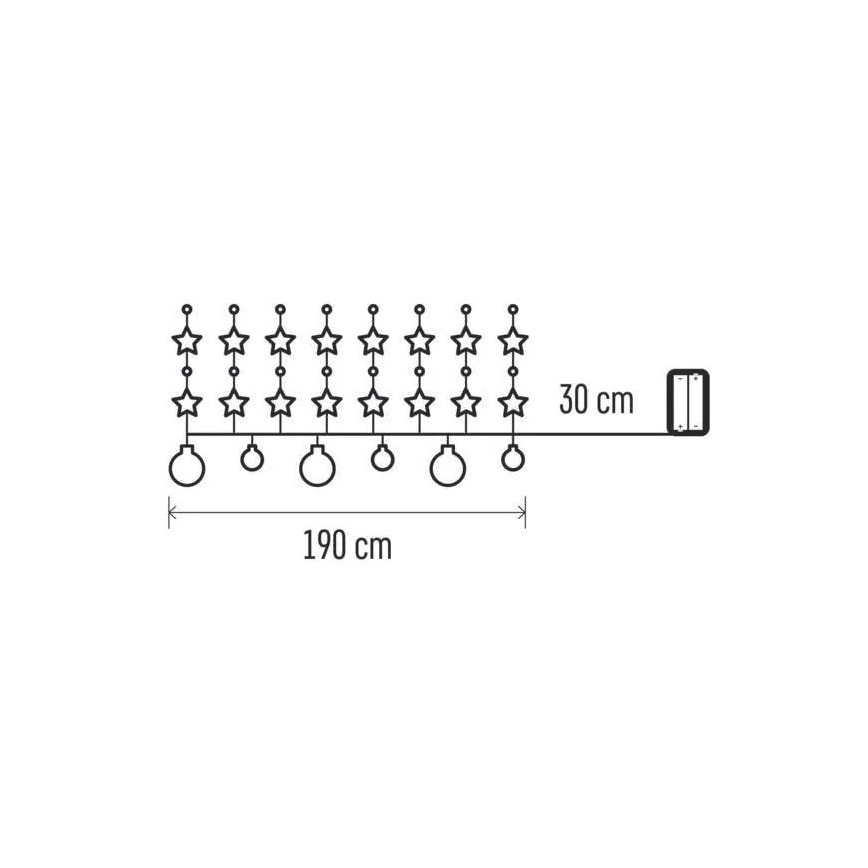 LED Коледни лампички 20xLED/2xAA 2,2 м топло бели