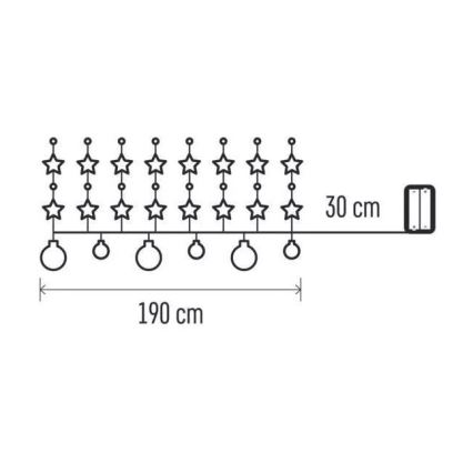 LED Коледни лампички 20xLED/2xAA 2,2 м топло бели