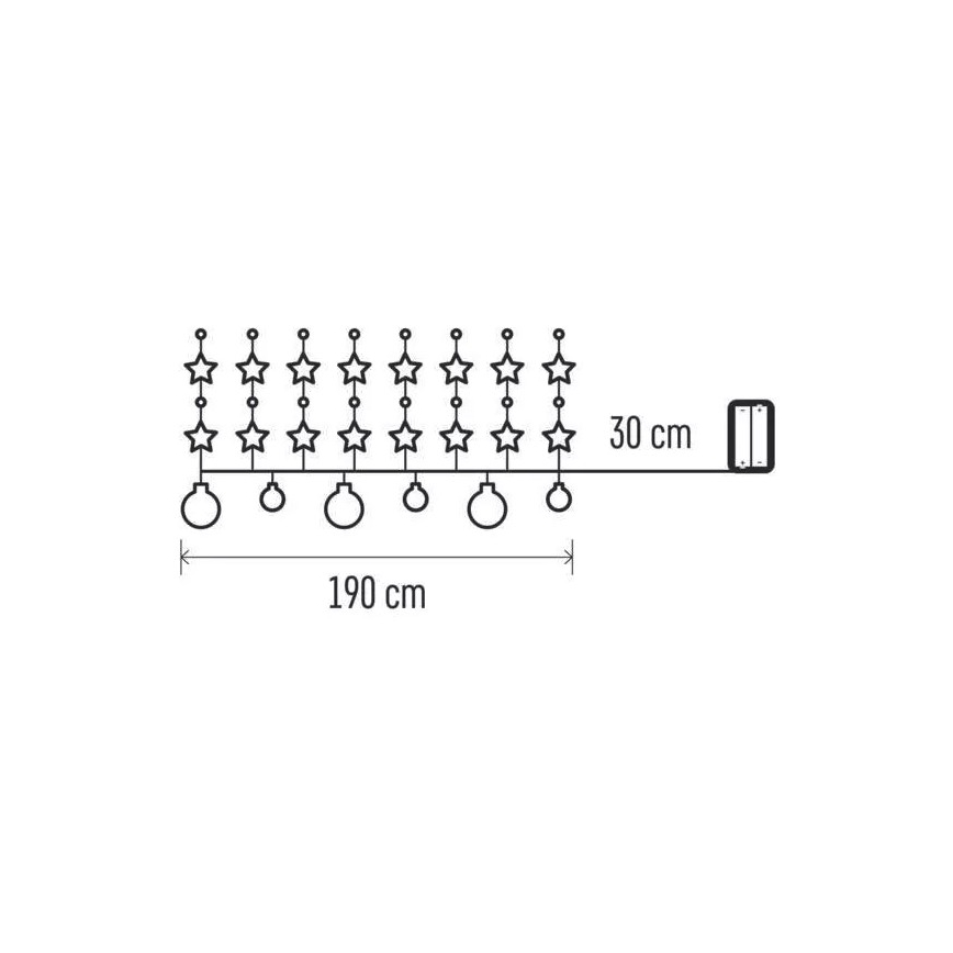 LED Коледни лампички 20xLED/2xAA 2,2 м топло бели