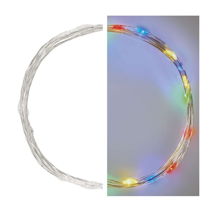 LED Коледни лампички 20xLED/2xAA 2,4m многоцветен