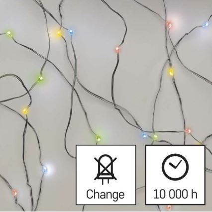 LED Коледни лампички 20xLED/2xAA 2,4m многоцветен