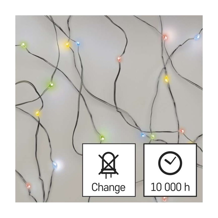 LED Коледни лампички 20xLED/2xAA 2,4m многоцветен