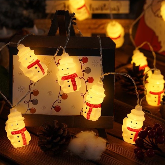 LED Коледни лампички 20xLED/3xAA/топло бял 3,3 м снежен човек