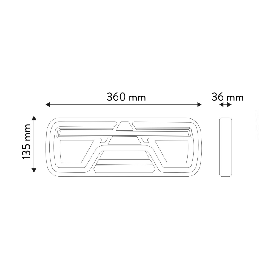 LED Комбинирано осветление с динамичен мигач LED/10-30V IP67 дeсен