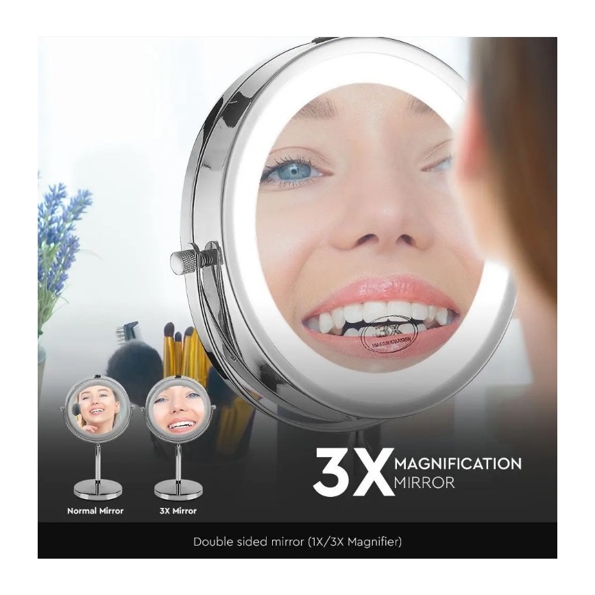 LED Козметично огледало LED/3W/6V 4xAA IP44