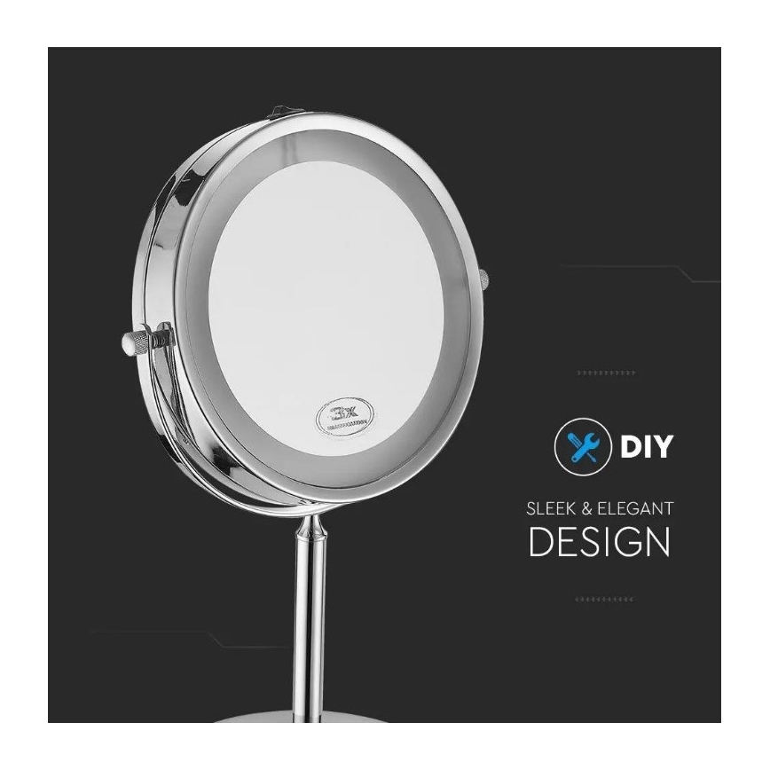 LED Козметично огледало LED/3W/6V 4xAA IP44