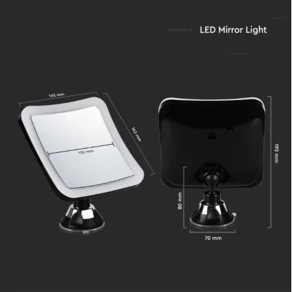 LED Козметично огледало LED/3,2W/4,5V 3xAA IP44