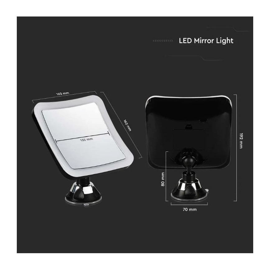 LED Козметично огледало LED/3,2W/4,5V 3xAA IP44