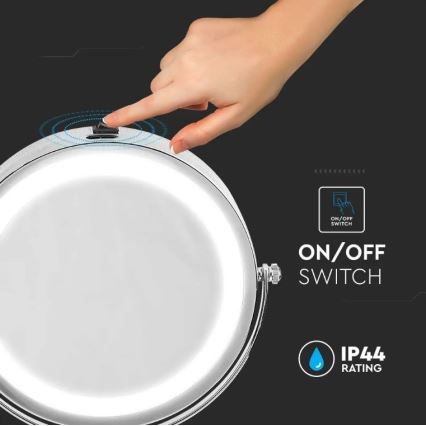 LED Козметично огледало LED/3W/6V 4xAA IP44