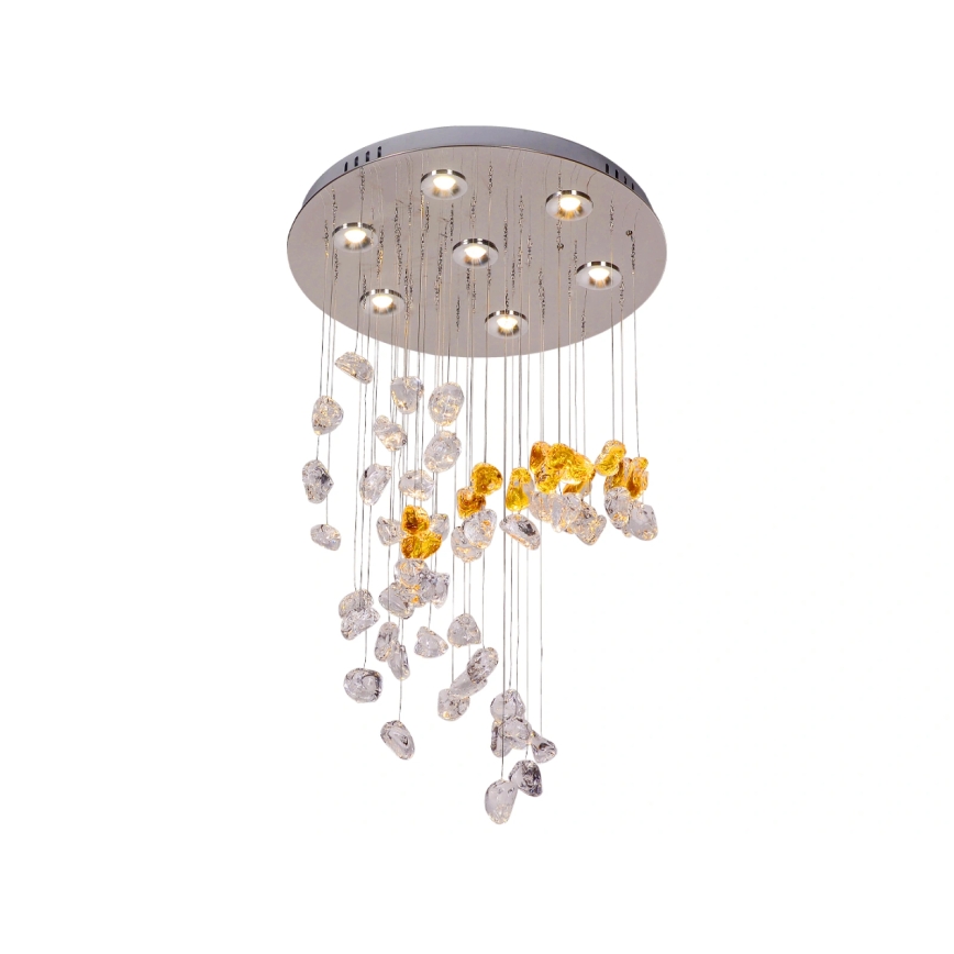 LED кристален таванен плафон AVARA LED/24W/230V Ø 40 см, лъскав хром + дистанционно управление