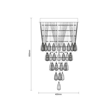 LED кристален таванен осветител MAJURO LED/30W/230V диам. 40 см лъскав хром + дистанционно управление