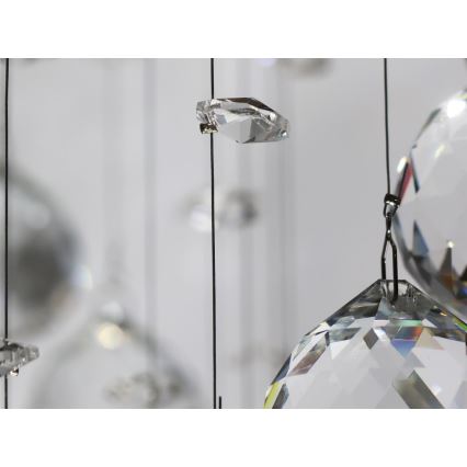 LED кристален таванен полилей NAURU LED/24W/230V Ø 40 см, лъскав хром + дистанционно управление
