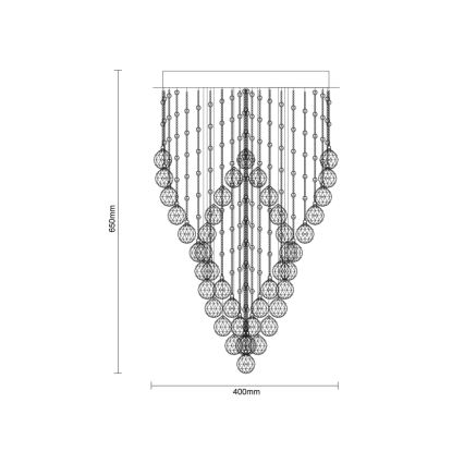 LED кристален таванен плафон NAURU LED/30W/230V Ø 40 см лъскав хром/черен + дистанционно управление