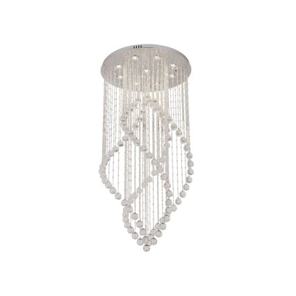 LED кристално таванно осветително тяло NAURU LED/30W/230V Ø 60 см лъскав хром + дистанционно управление