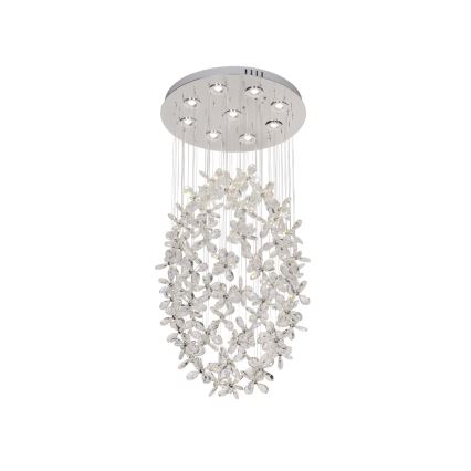 LED кристален таванен полилей SAMOA LED/30W/230V Ø 40 см лъскав хром + дистанционно управление