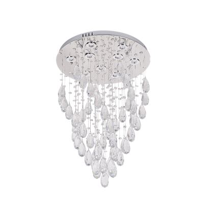 LED Кристално таванно осветително тяло MAJURO LED/30W/230V Ø 45 см лъскав хром + дистанционно управление