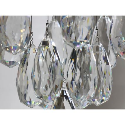 LED Кристално таванно осветително тяло MAJURO LED/30W/230V Ø 45 см лъскав хром + дистанционно управление