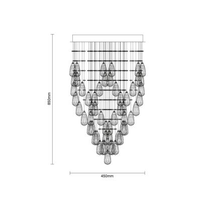 LED Кристално таванно осветително тяло MAJURO LED/30W/230V Ø 45 см лъскав хром + дистанционно управление