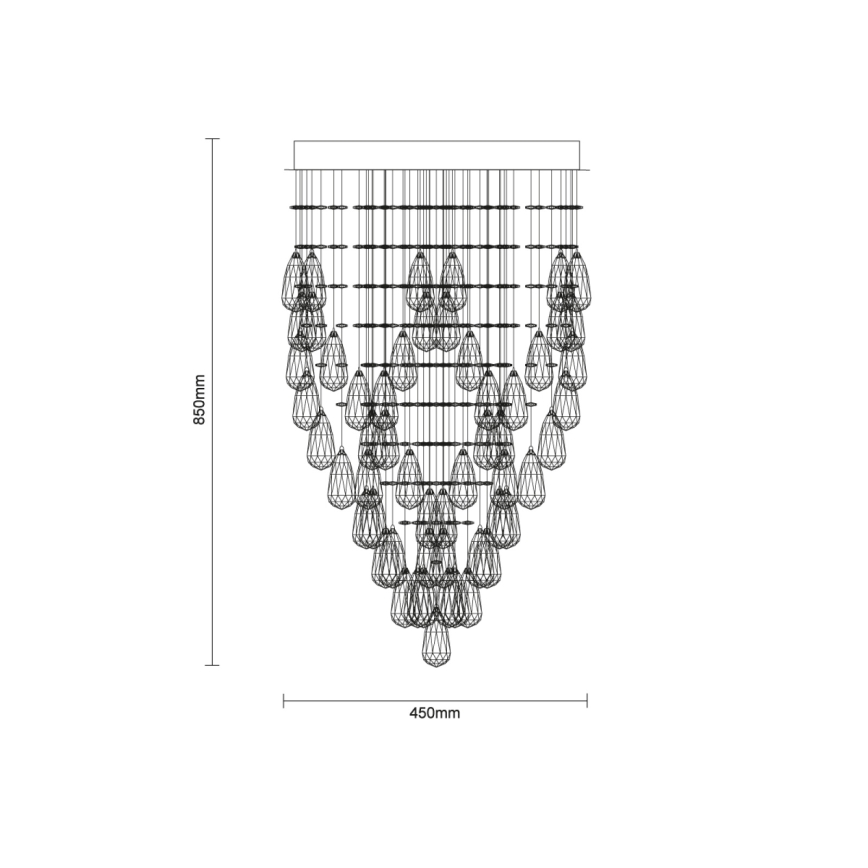 LED Кристално таванно осветително тяло MAJURO LED/30W/230V Ø 45 см лъскав хром + дистанционно управление