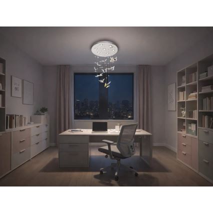 LED Кристално таванно осветително тяло MURU LED/24W/230V Ø 40 см лъскав хром + дистанционно управление