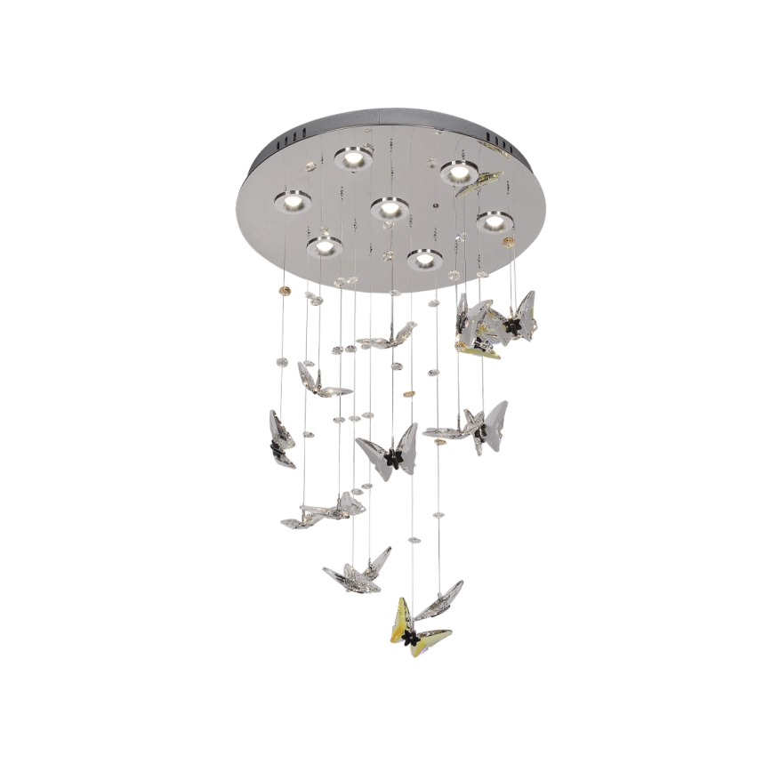LED Кристално таванно осветително тяло MURU LED/24W/230V Ø 40 см лъскав хром + дистанционно управление