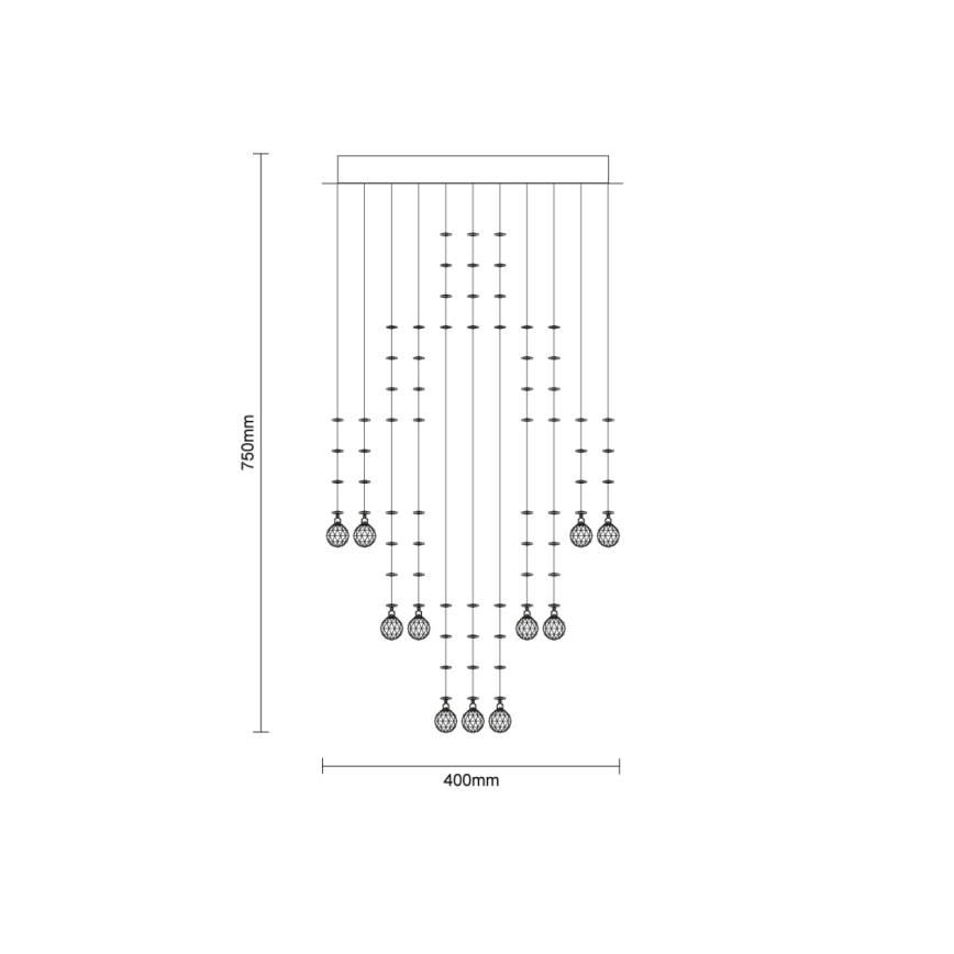 Кристален таванен плафон NAURU LED/24W/230V Ø 40 см лъскав хром + дистанционно управление