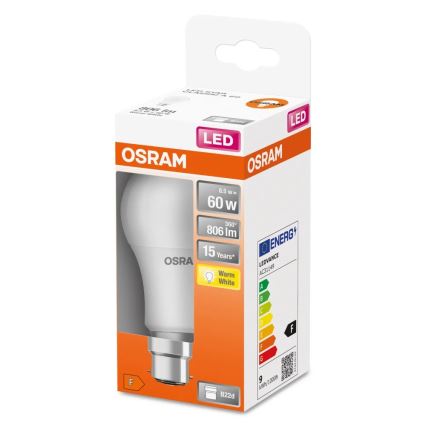 LED Крушка A60 B22d/8,5W/230V 2700K - Osram