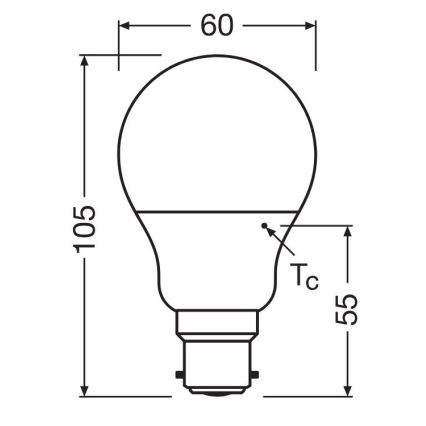 LED Крушка A60 B22d/8,5W/230V 2700K - Osram