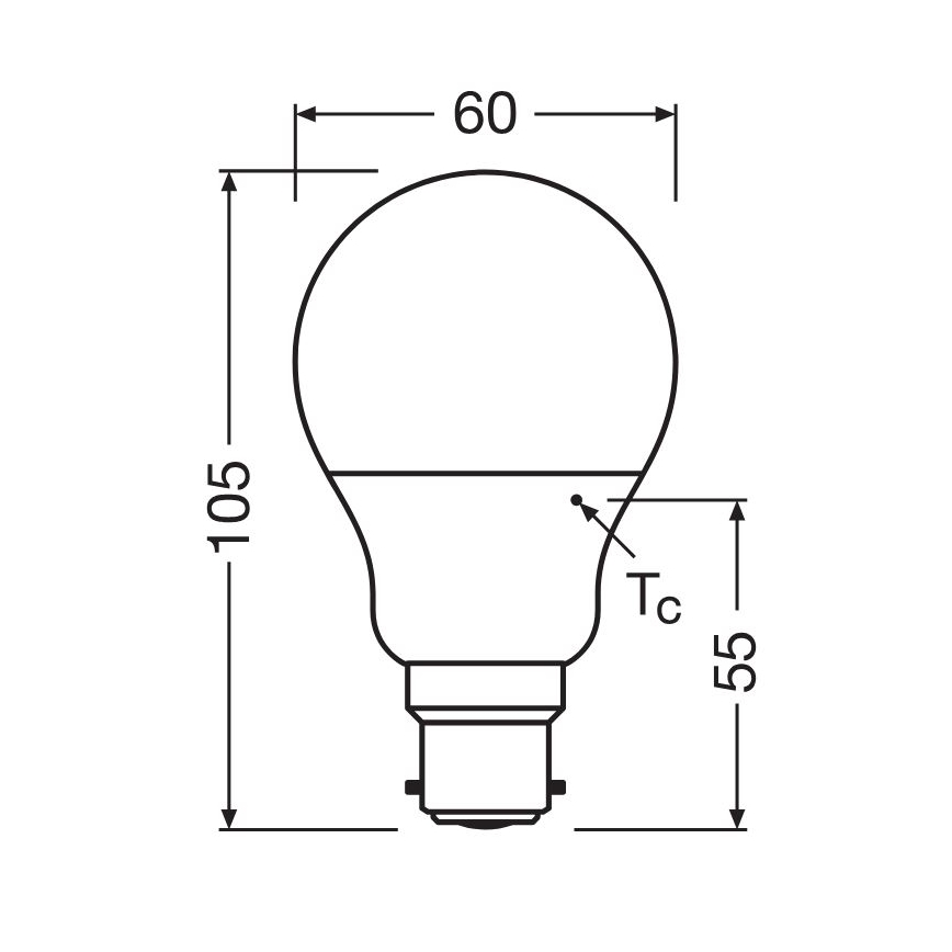 LED Крушка A60 B22d/8,5W/230V 2700K - Osram
