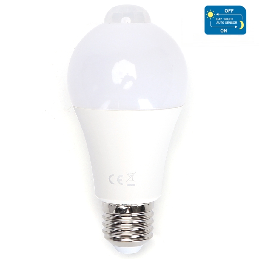 LED крушка с датчик за движение и здрач A60 E27/12W/230V 6500K - Aigostar