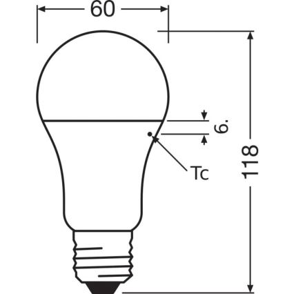 LED крушка A60 E27/13W/230V 3000K - Osram