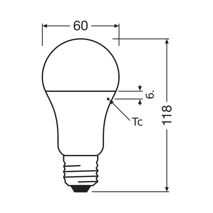 LED крушка A60 E27/13W/230V 3000K - Osram