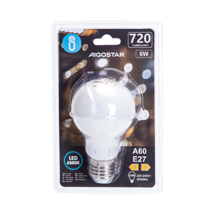 LED крушка A60 E27/6W/230V 6500K 330° - Aigostar