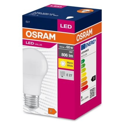 LED Крушка A60 E27/8,5W/230V 2700K - Osram